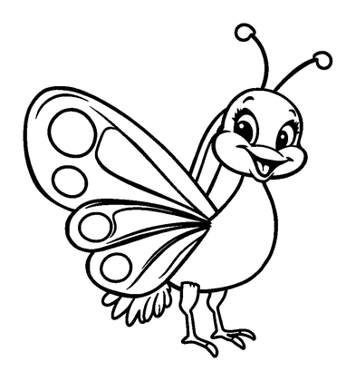 Peacock Butterfly Colouring Page (Kids, Bold & Easy)