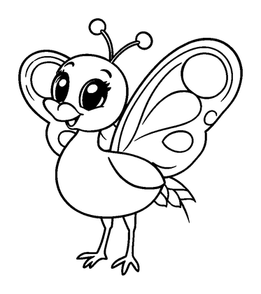 Peacock Butterfly Colouring Page (Toddler, Bold & Easy)