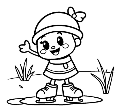 Pond Skater Colouring Page (Kids, Bold & Easy)