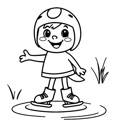 Pond Skater Colouring Page (Kids, Standard)