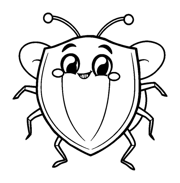 Shield Bug colouring page — free printable for kids
