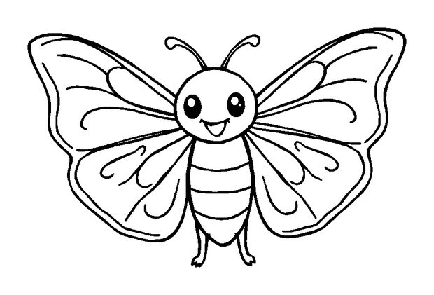 Silk Moth colouring page — free printable for kids