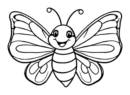 Skipper Butterfly Colouring Page (Toddler, Bold & Easy)