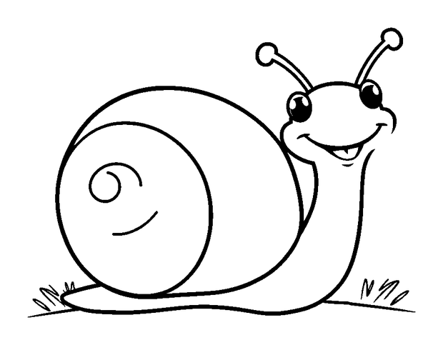 Snail colouring page — free printable for kids