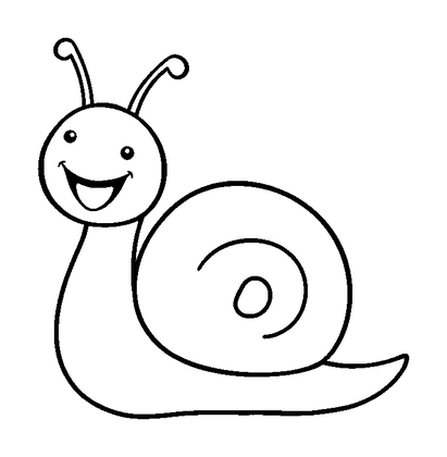 Snail Colouring Page (Toddler, Bold & Easy)