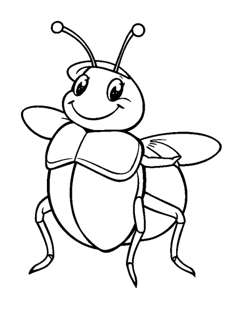 Soldier Beetle colouring page — free printable for toddlers