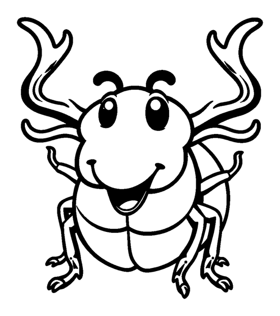 Stag Beetle colouring page — free printable for kids