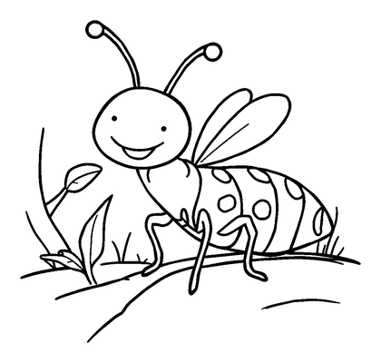 Stick Insect Camouflaged Colouring Page (Kids, Standard)