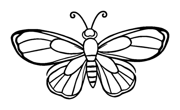 Swallowtail Butterfly colouring page — free printable for toddlers