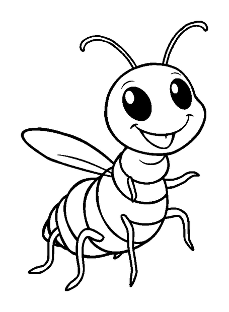 Termite colouring page — free printable for kids