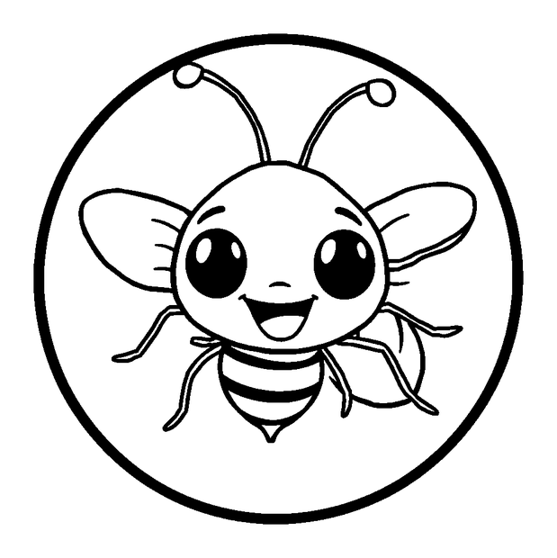 Wasp colouring page — free printable for kids