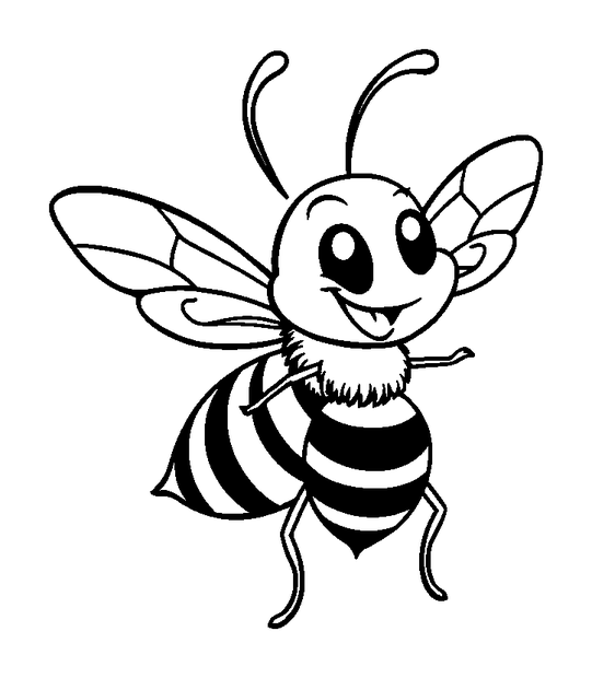 Wasp colouring page — free printable for kids