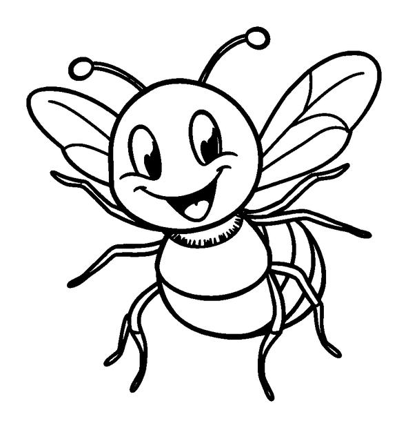 Wasp colouring page — free printable for toddlers