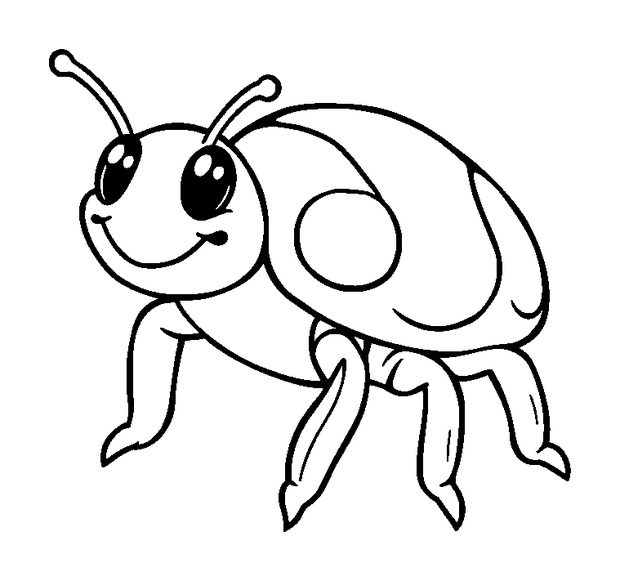Water Beetle colouring page — free printable for toddlers