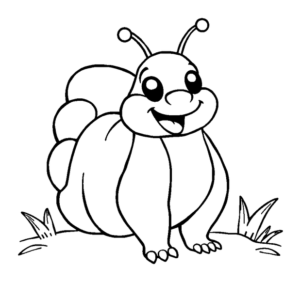 Woodlouse colouring page — free printable for toddlers