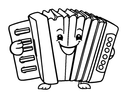 Accordion Colouring Page (Kids, Bold & Easy)