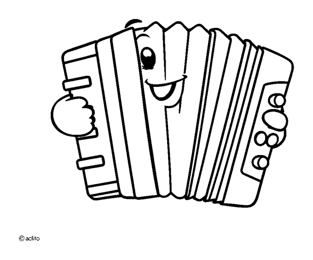 Accordion colouring page — free printable for kids