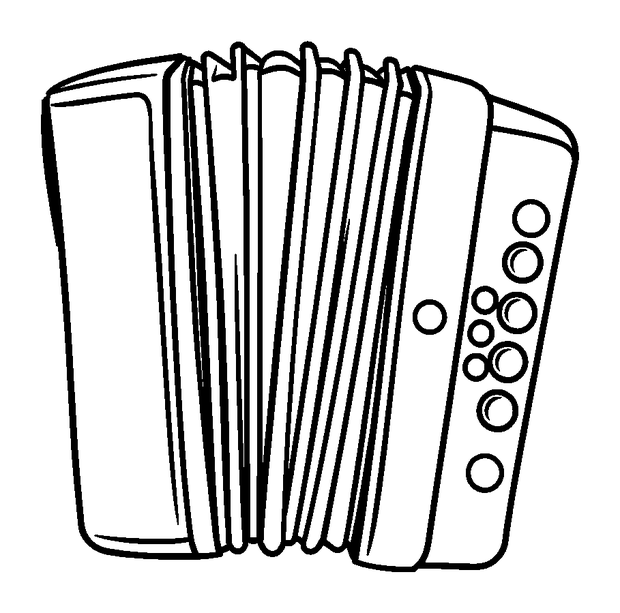 Accordion colouring page — free printable for kids