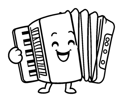 Accordion Colouring Page (Toddler, Bold & Easy)