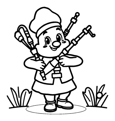 Bagpipes Colouring Page (Kids, Standard)