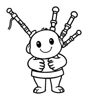 Bagpipes Colouring Page (Kids, Standard)
