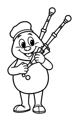 Bagpipes Colouring Page (Toddler, Bold & Easy)