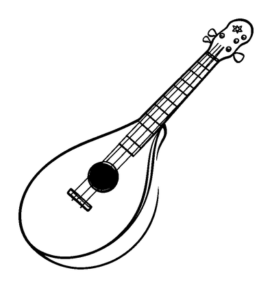 Balalaika Colouring Page (Kids, Bold & Easy)
