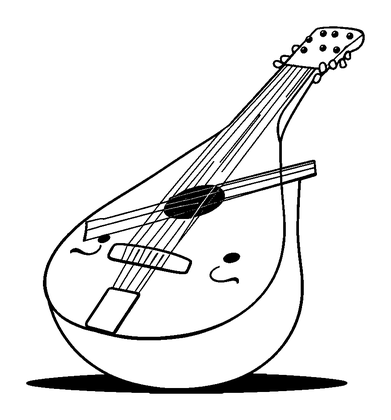 Balalaika Colouring Page (Toddler, Bold & Easy)