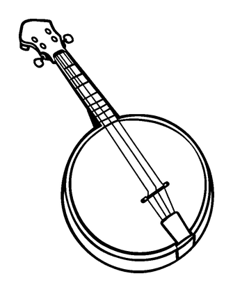 Banjo Colouring Page (Kids, Bold & Easy)