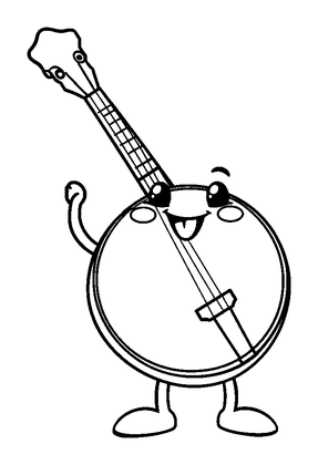 Banjo Colouring Page (Kids, Standard)