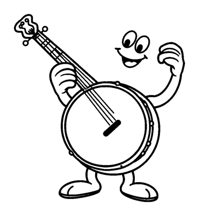 Banjo Colouring Page (Toddler, Bold & Easy)