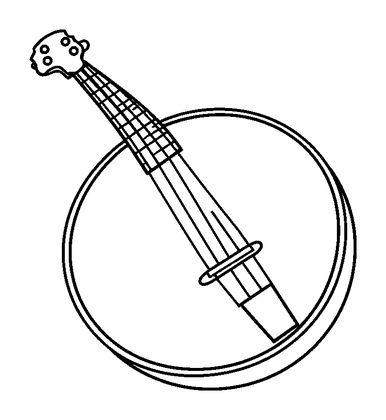 Banjo Colouring Page (Toddler, Bold & Easy)