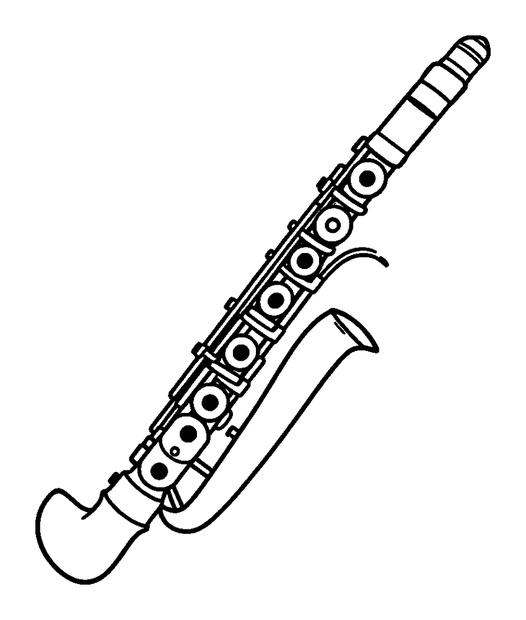 Bassoon colouring page — free printable for toddlers