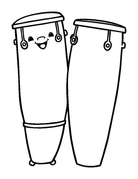 Bongos colouring page — free printable for toddlers