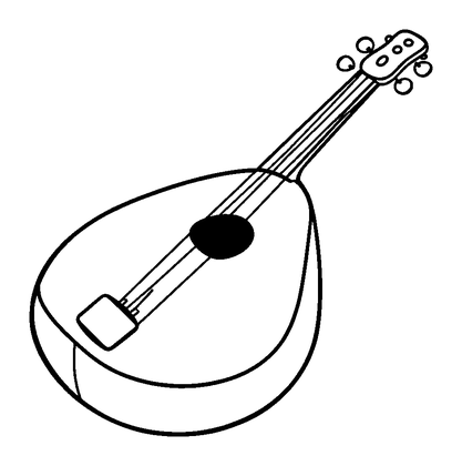 Bouzouki Colouring Page (Kids, Bold & Easy)