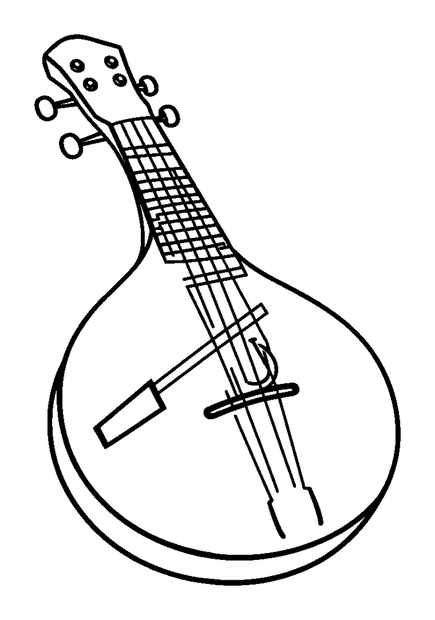 Bouzouki colouring page — free printable for toddlers