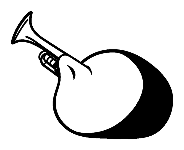 Brass Trumpet Shine colouring page — free printable for toddlers