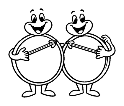 Castanets Colouring Page (Kids, Bold & Easy)
