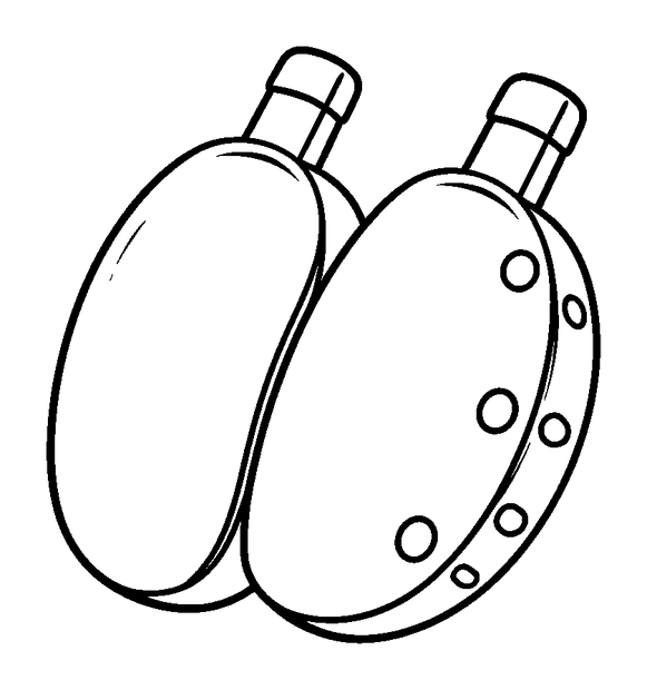 Castanets colouring page — free printable for kids