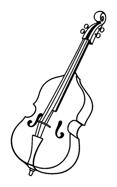 Cello colouring page — free printable for kids