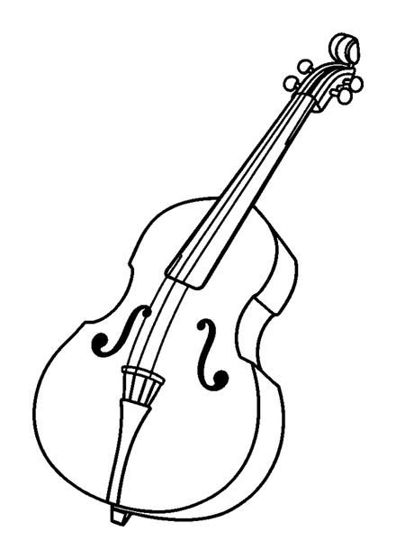 Cello colouring page — free printable for toddlers