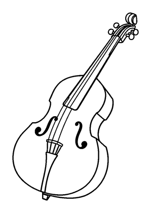 Cello Colouring Page (Toddler, Bold & Easy)