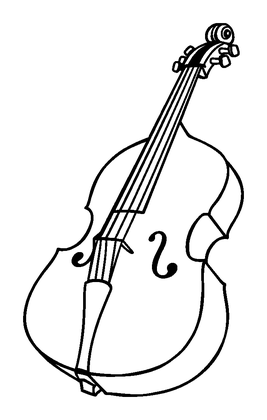 Cello Colouring Page (Toddler, Bold & Easy)