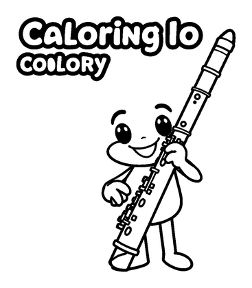 Clarinet Colouring Page (Kids, Bold & Easy)