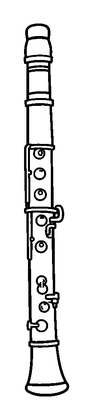 Clarinet Colouring Page (Kids, Bold & Easy)