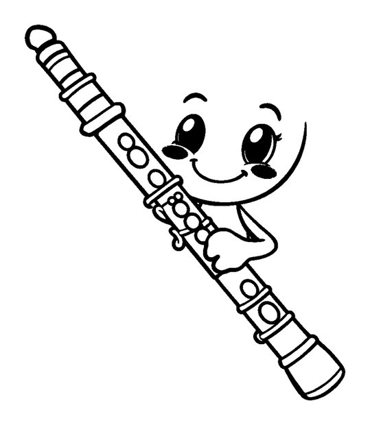 Clarinet colouring page — free printable for kids