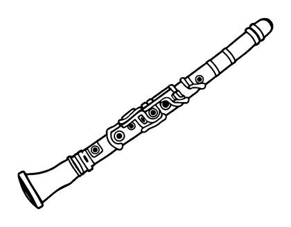 Clarinet Colouring Page (Kids, Standard)