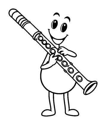Clarinet Colouring Page (Toddler, Bold & Easy)