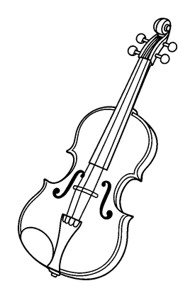 Classical Violin Colouring Page (Kids, Bold & Easy)