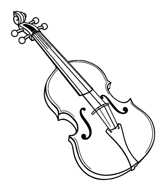 Classical Violin colouring page — free printable for toddlers